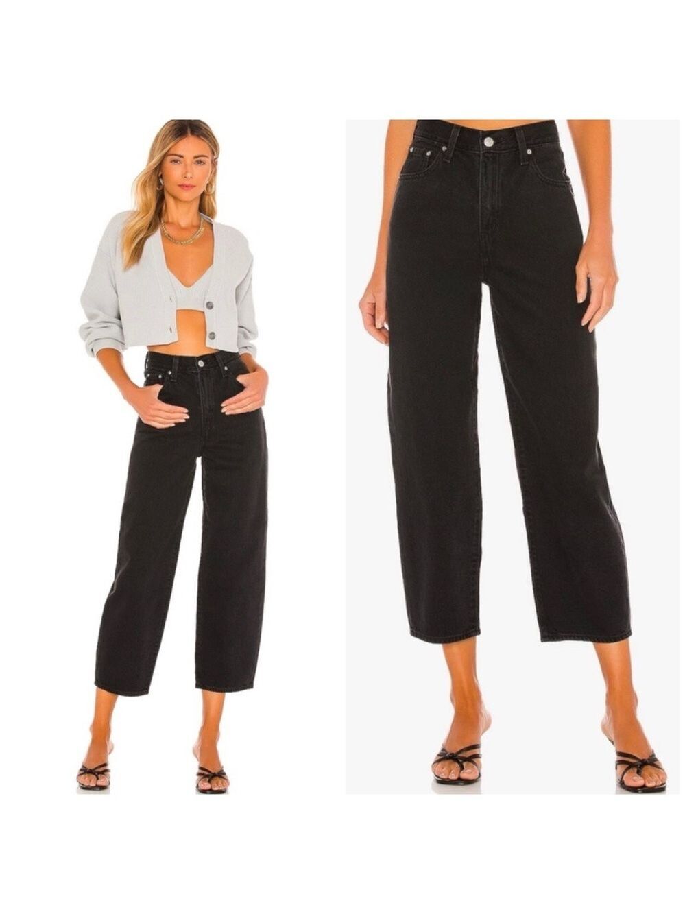 Levi's High Rise Ballon Leg Jeans in Black Rose